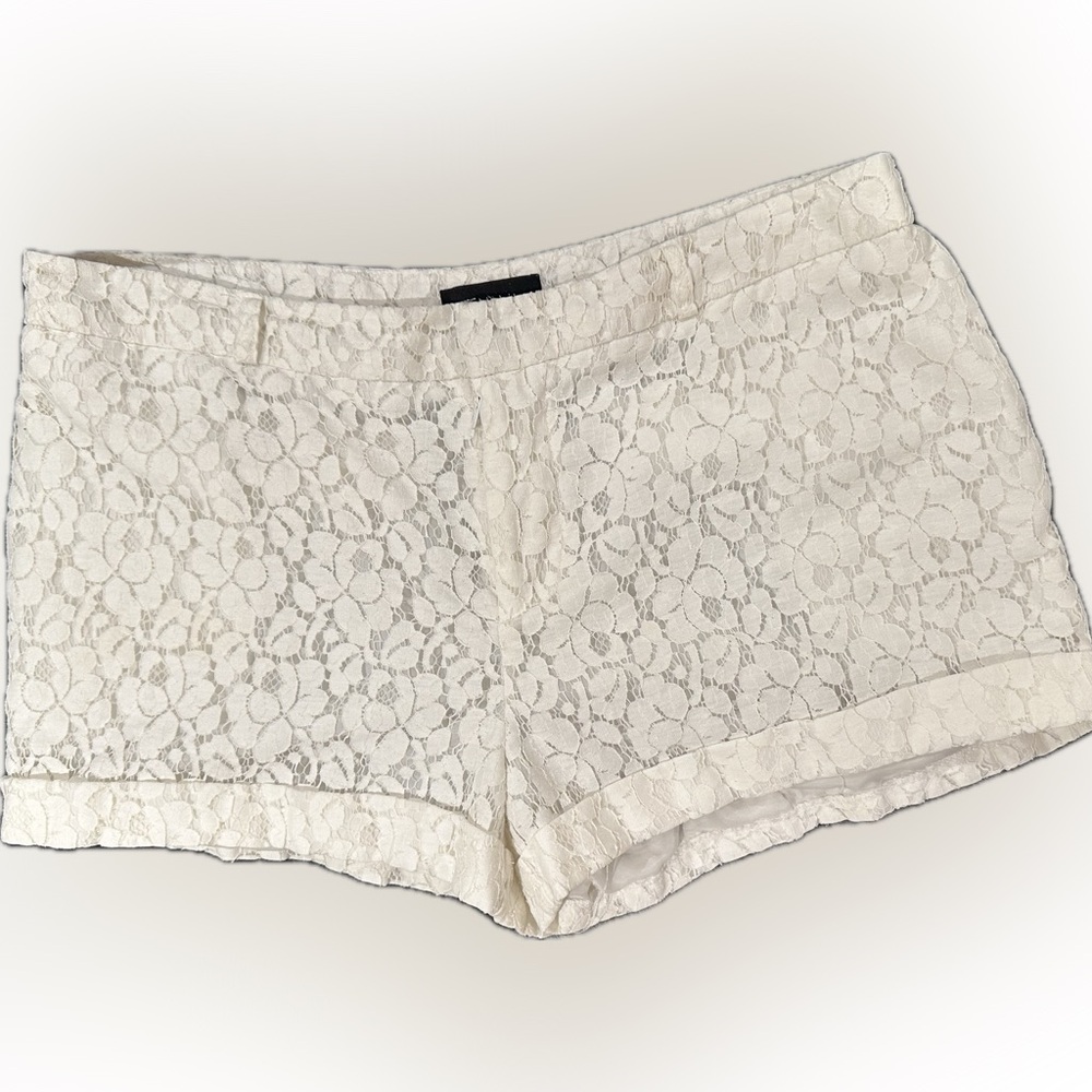 Lace Cotton Cream Dress Shorts LARGE